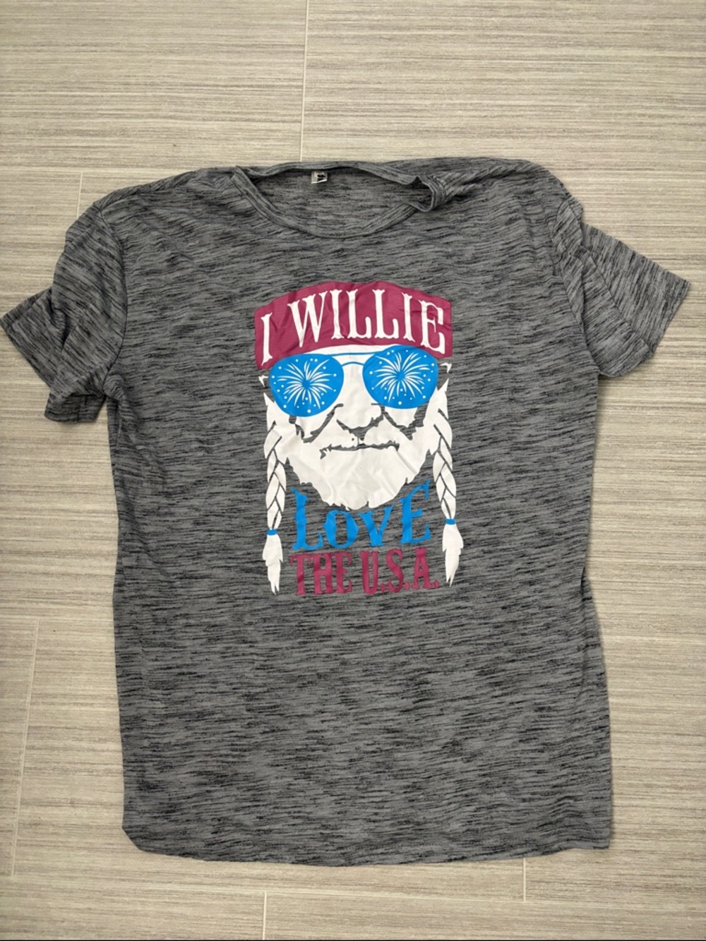 I Willie Love The U.S.A. Graphic Tee - Gray